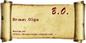 Braun Olga névjegykártya